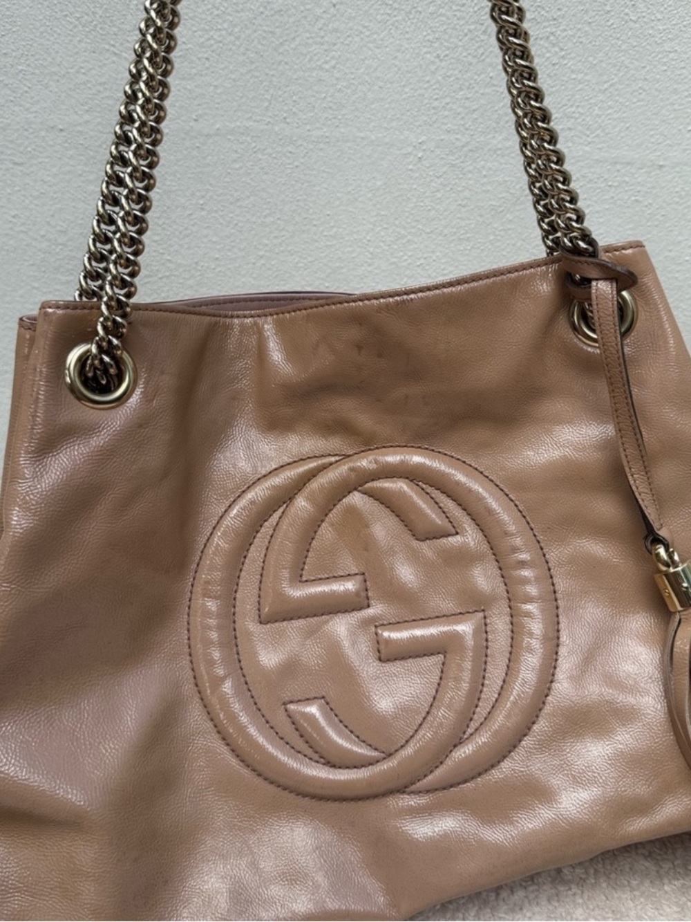 Gucci soho disco Brown Leather Shoulder Bag with Chain Detail
